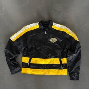 Harley-Davidson Black Yellow Men's Windbreaker Jacket